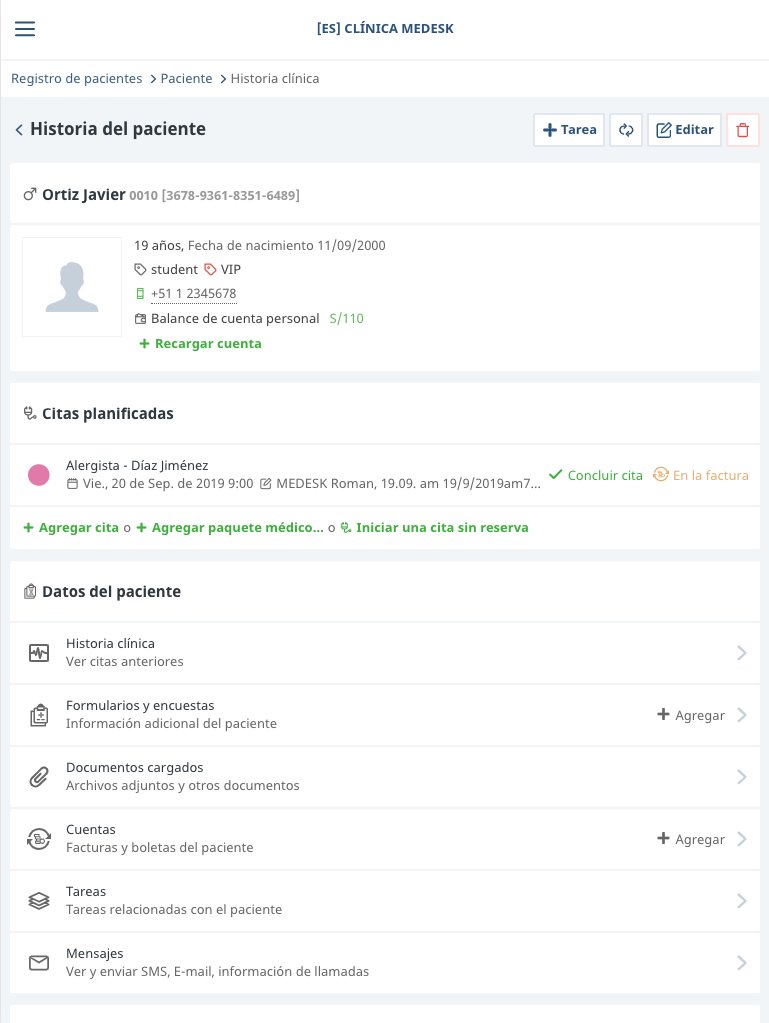 [es] screen patient record