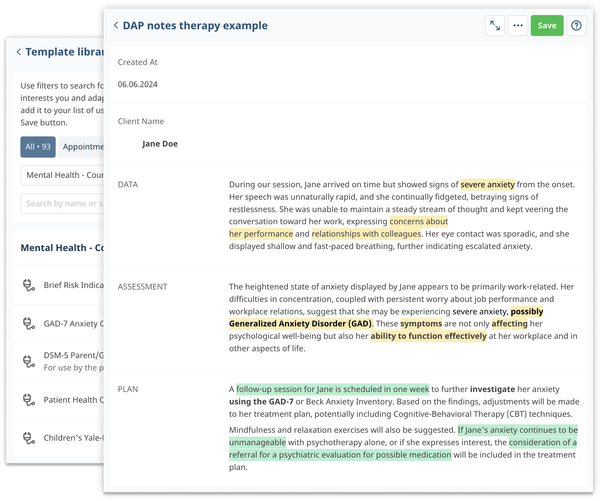 dap-notes-template-example