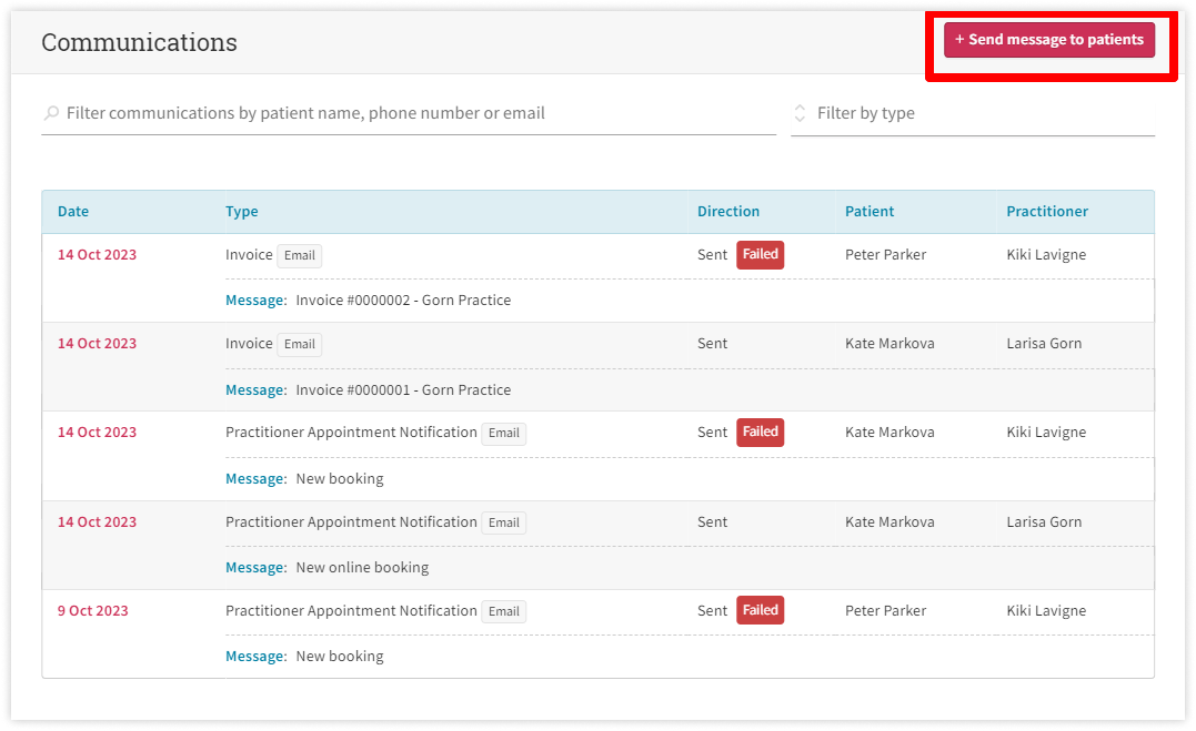 cliniko-review-send-message