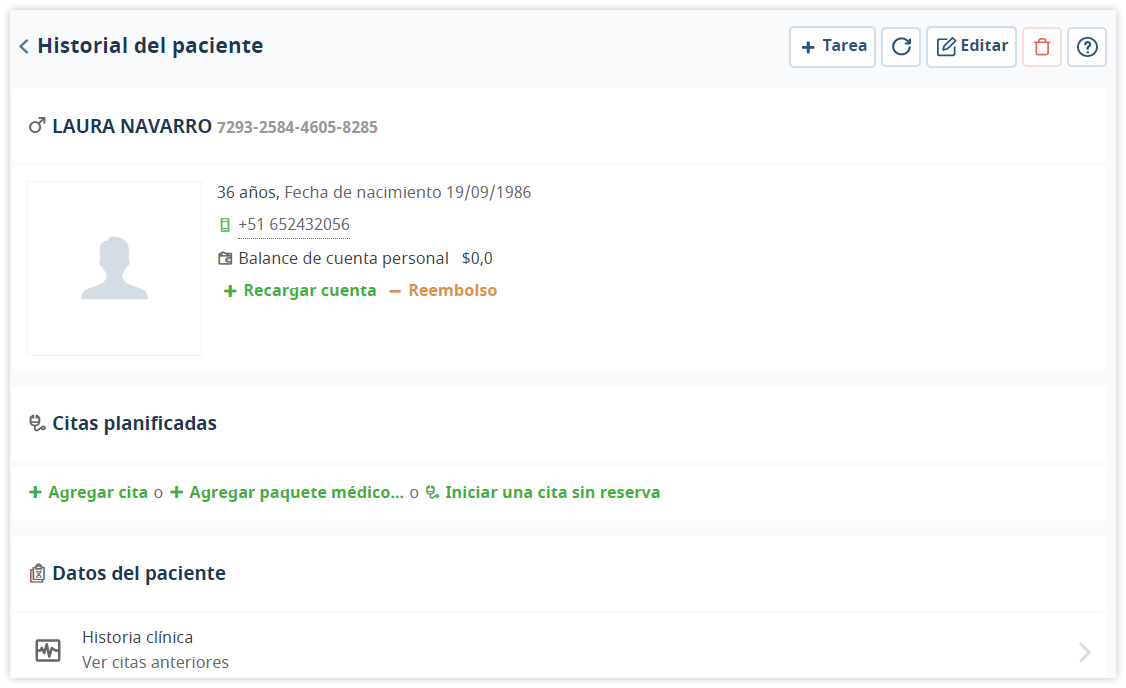 Historial del paciente