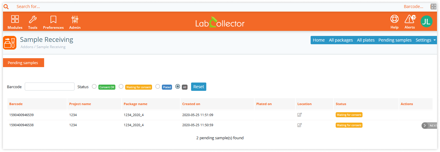 labcollector-sample-recieving