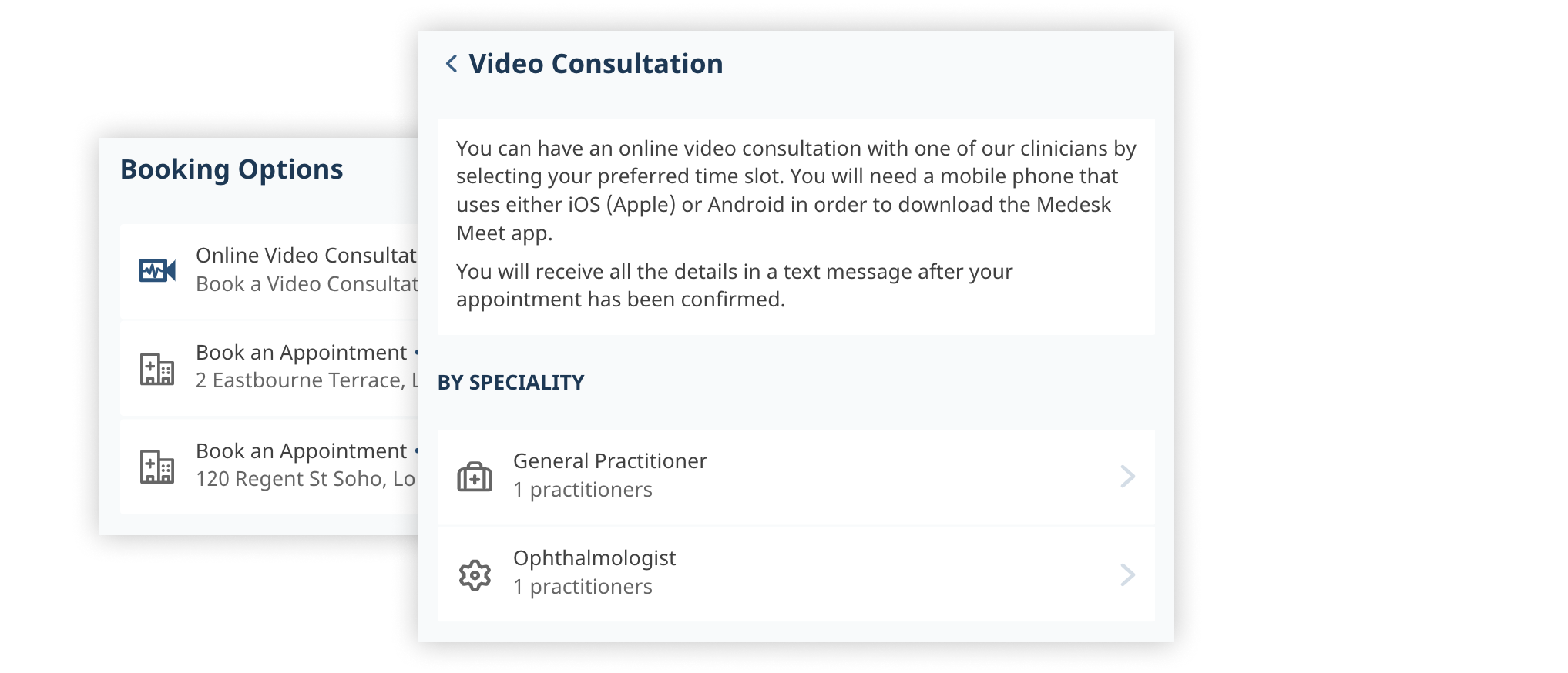 Telemedicine consultation booking