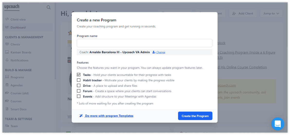 upcoach-tasks