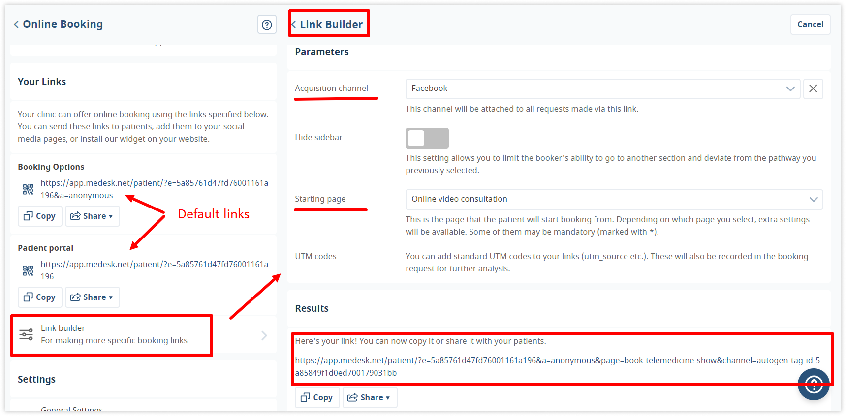 medesk-link-builder