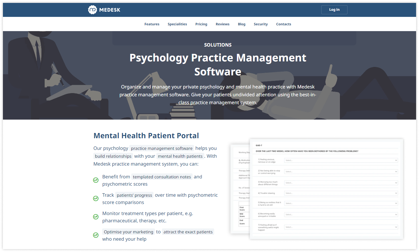 medesk-psychology-solution-screen