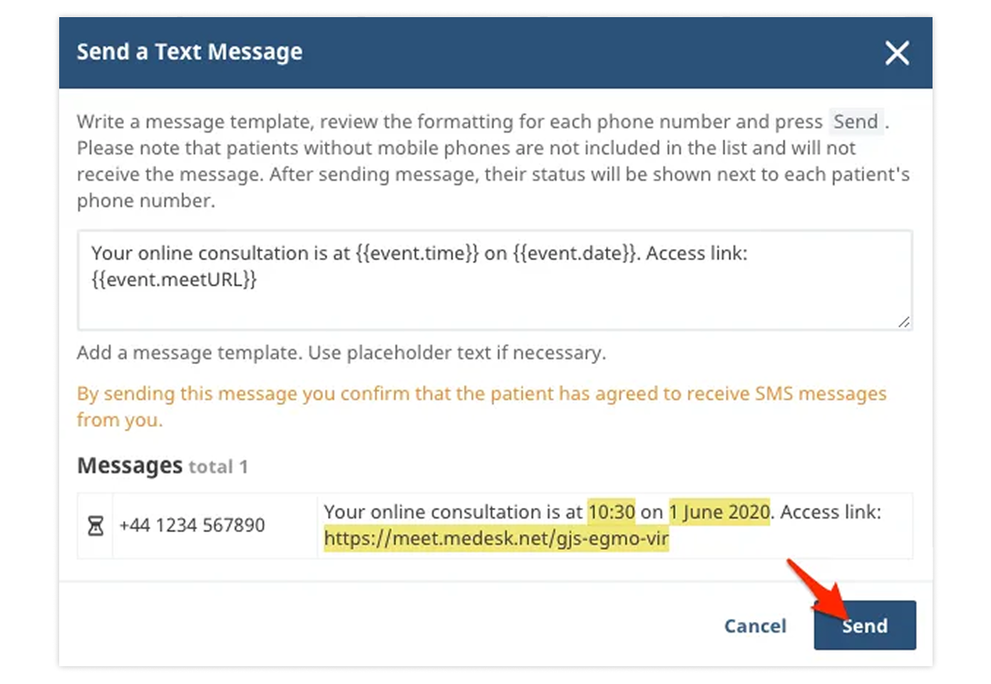 medesk-send-text-message