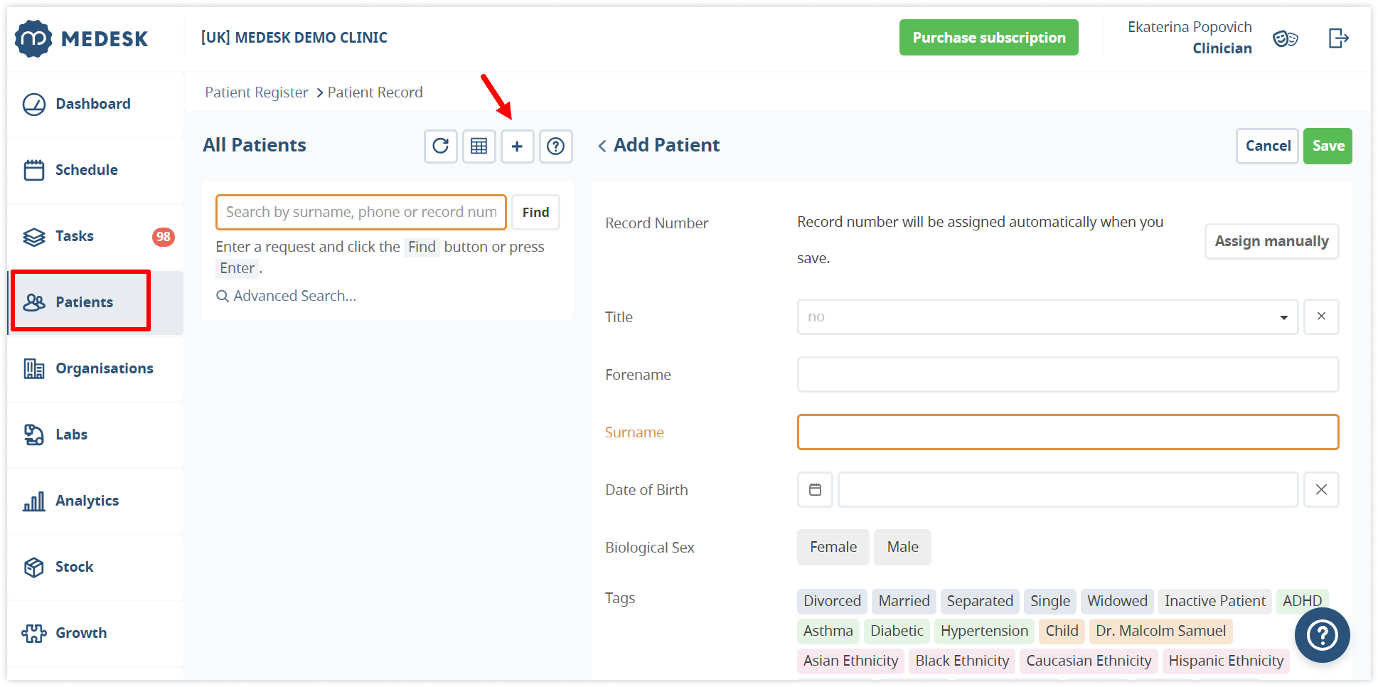 medesk-add-patient