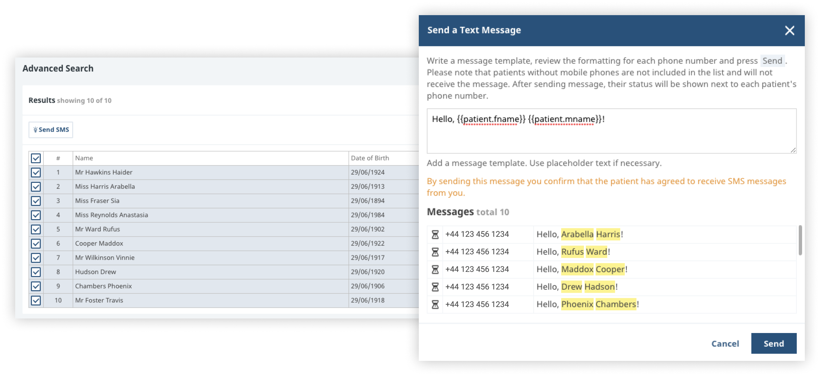SMS messaging service