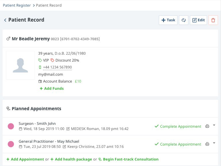 Patient record