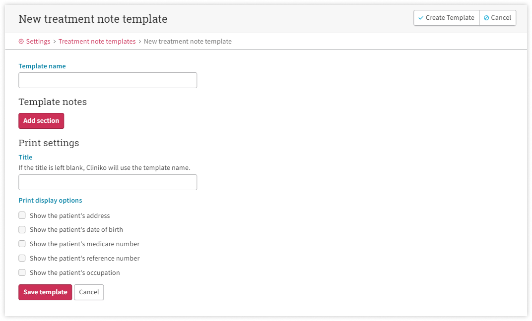 cliniko-review-note-template