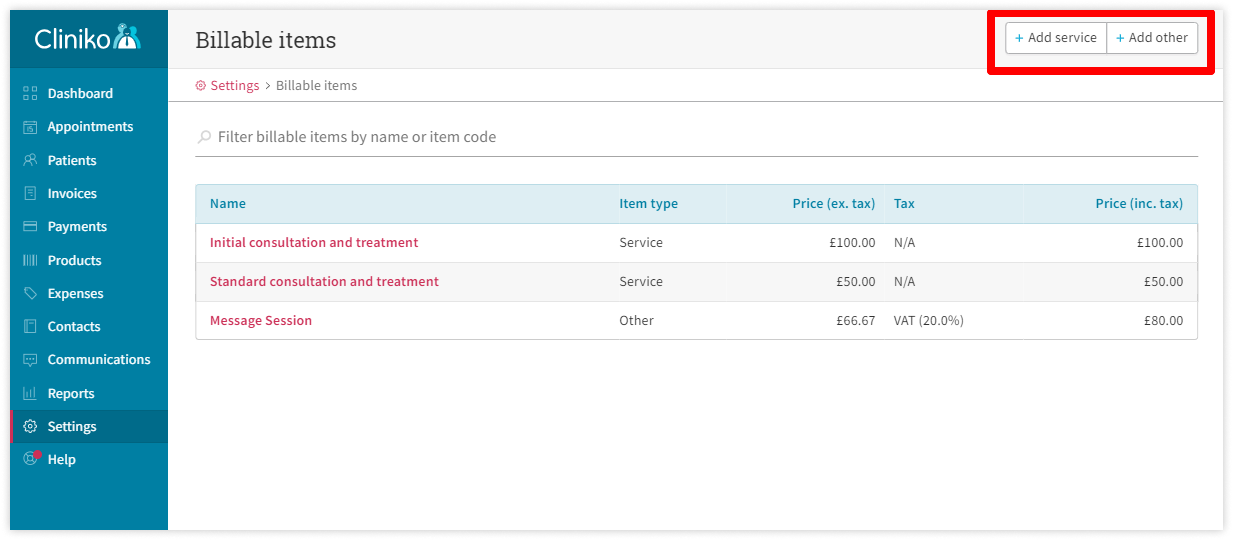 cliniko-review-billable-items