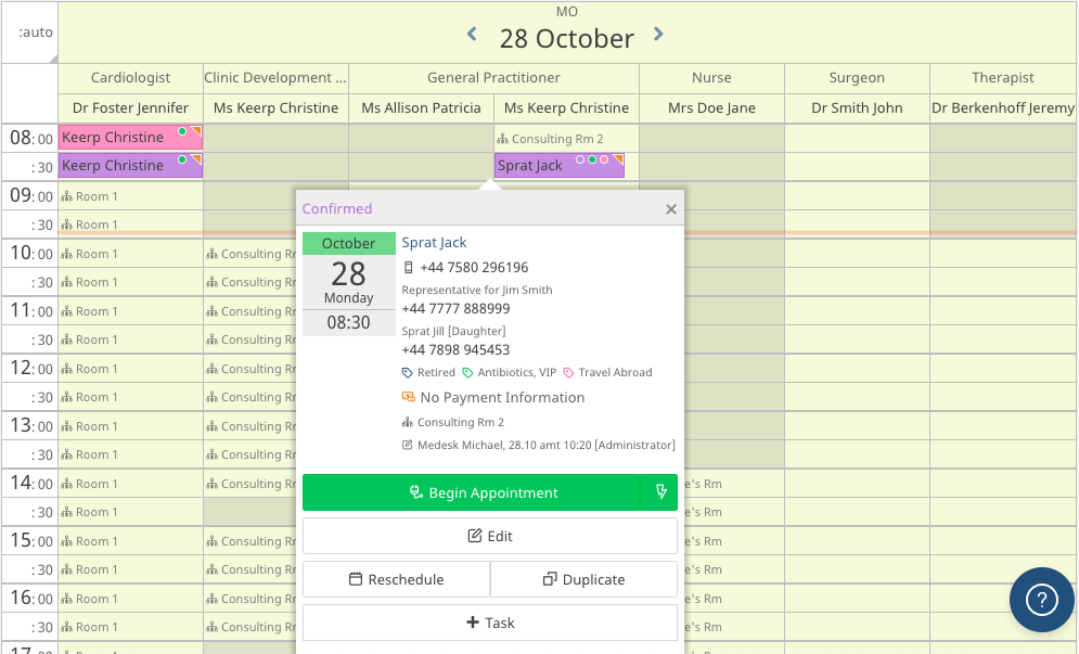 colour-coded tags in pms